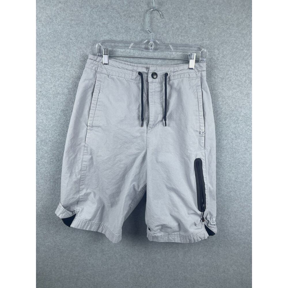 Nike Board Shorts Men's S Gray Long Cargo Pockets Zipper Casual